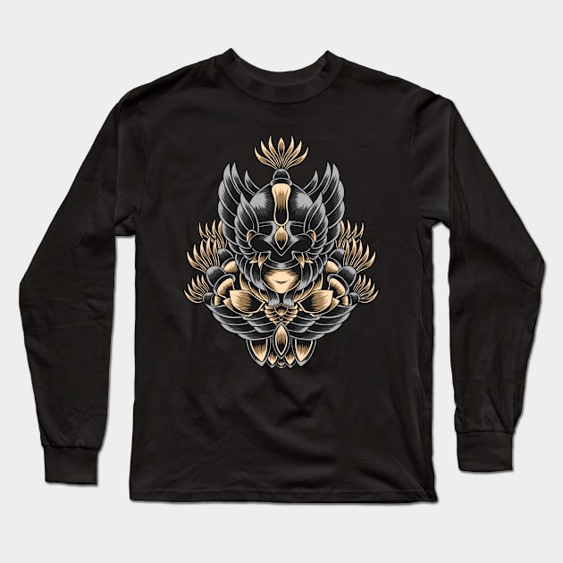 Artwork Illustration Valkyrie Gloomy Smile Long Sleeve T-Shirt by Endonger Studio